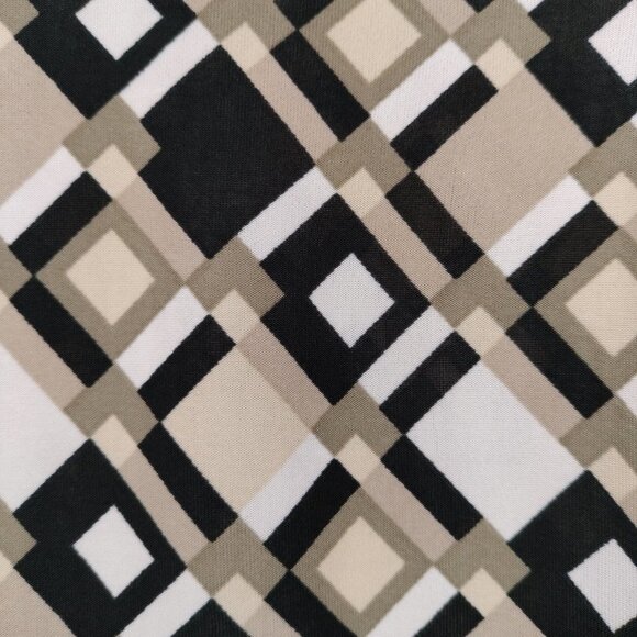 Cocomo Women's Plus Size 2X Black & Beige Multi Pintuck 3/4 Sleeve Blouse Top - Picture 6 of 7